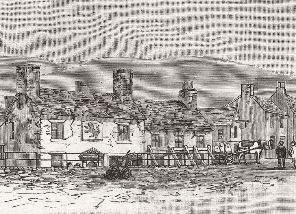 CHESHIRE. Northwich subsidence. Red Lion, Wingford 1887 old antique print